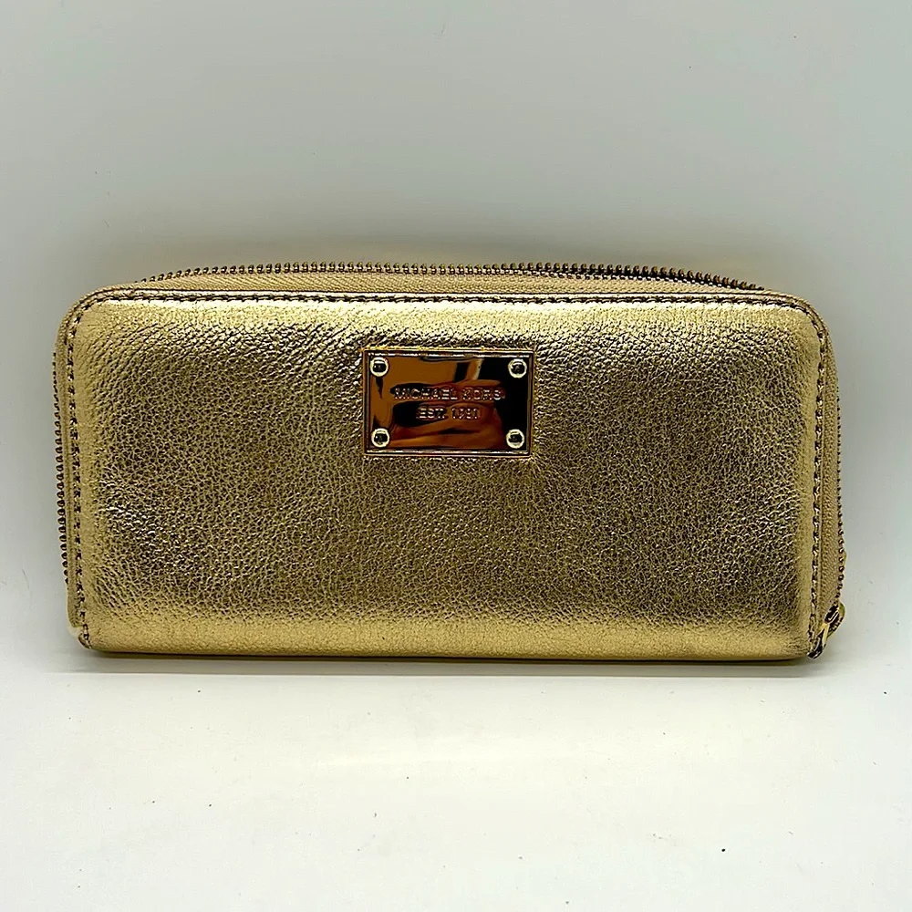Michael Kors Authentic Glitzy Dazzling Gold Tote Purse Bag with Wallet 🔥🔥 - Picture 7 of 10